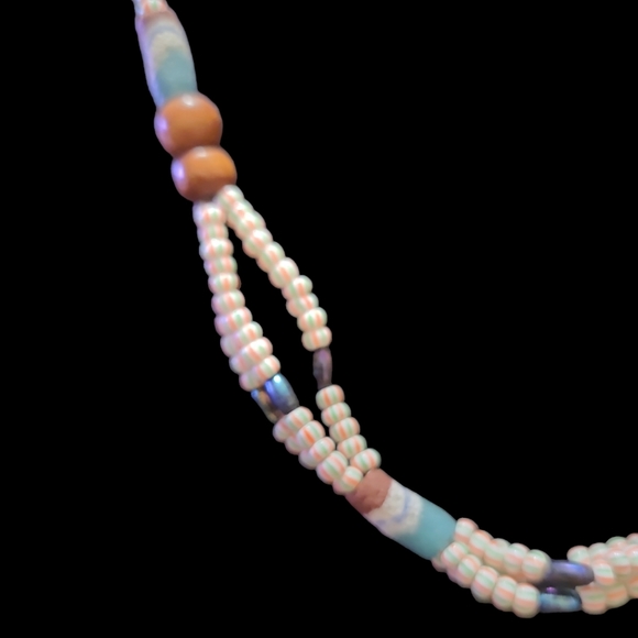 Handmade Boho Seed Bead Necklace 18" Lot 10 - Picture 3 of 3